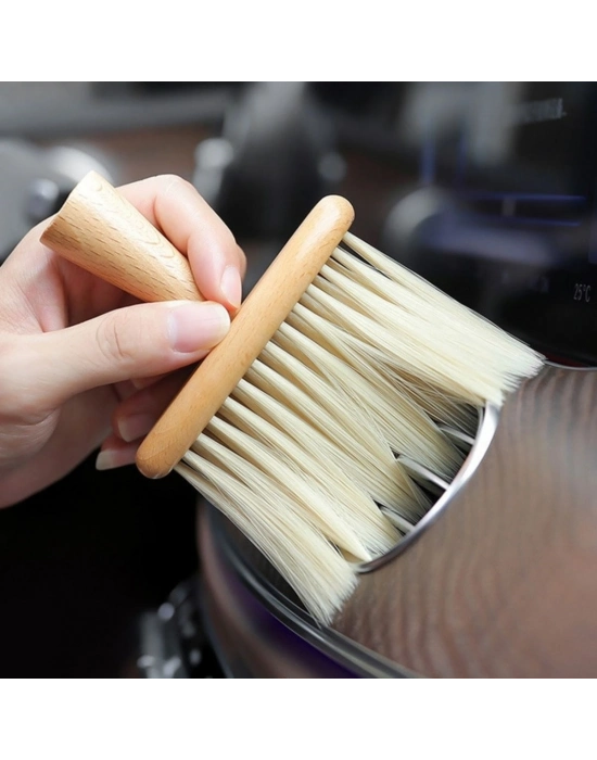 ®  Araba İçin Ahşap Saplı Yumuşak Kıl Fırça Detaylı Toz Alma Temizleme Fırçası