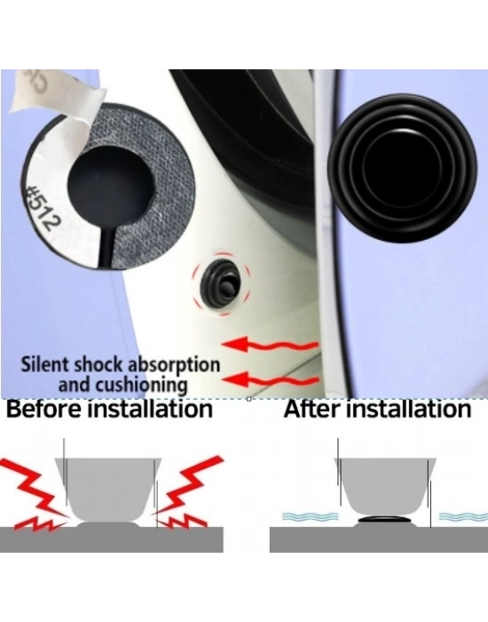 Araba Kapı Ses ve Darbe Emici Pad 10 Adet Siyah