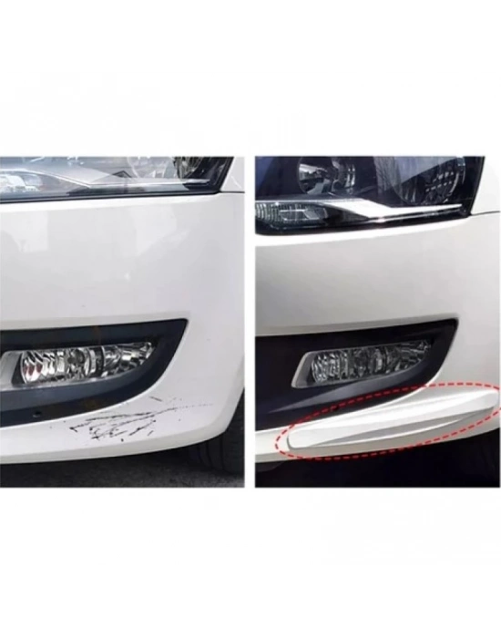 Araba Tampon Koruyucu Karbon Desenli Beyaz