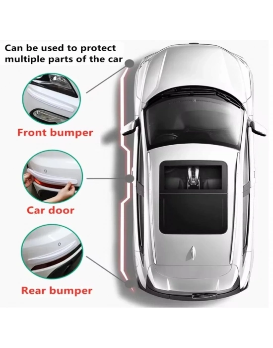 Araba Tampon Koruyucu Karbon Desenli Siyah Beyaz