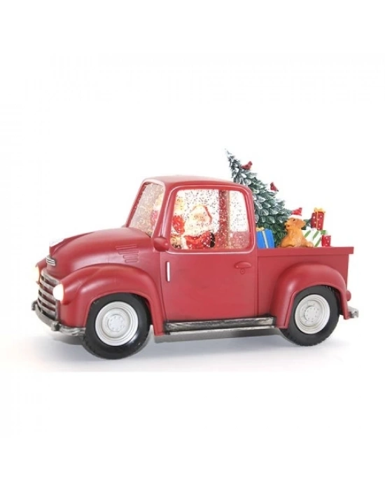 Araba Tasarımlı Işıklı Müzikli Noel Baba Kar Küresi