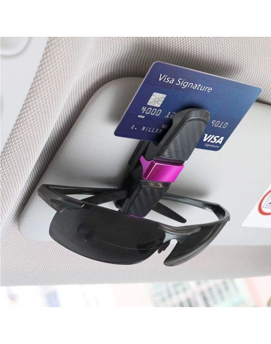 ®  Araç İçi Güneşliğe Takılan 2li Gözlük,Kart,Para Takmalık Aparat