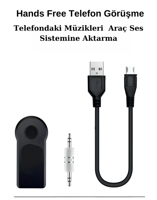 Araç İçi Kablosuz Müzik Aktarma ve Telefon Görüşme Aparatı AUX Mini Wireless