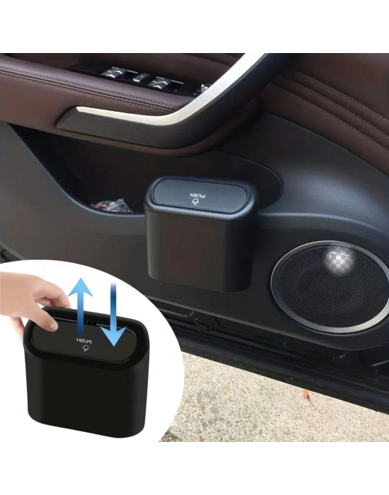 ®  Araç İçi Takılarak Sabitlenebilen Mini Kapaklı Çöp Kovası