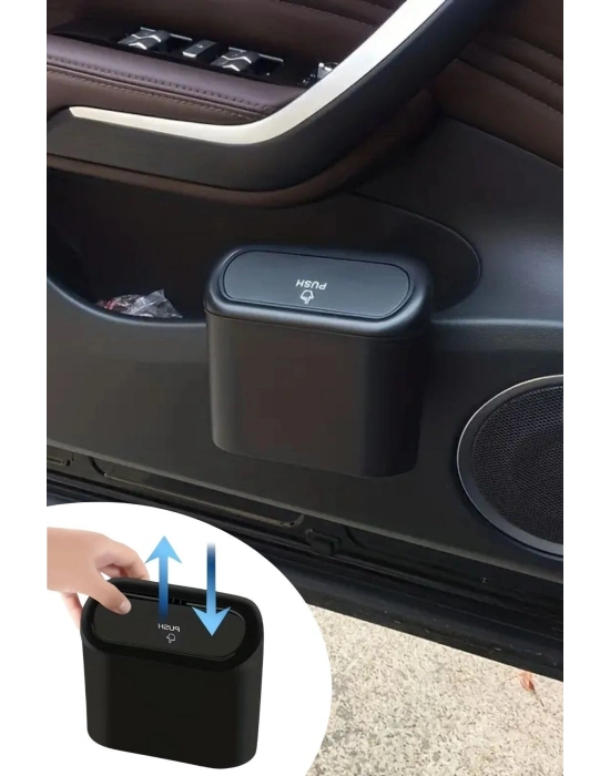 ®  Araç İçi Takılarak Sabitlenebilen Mini Kapaklı Çöp Kovası
