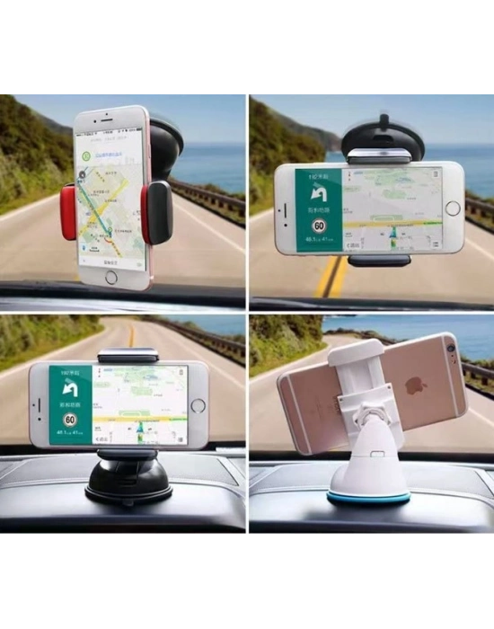 Araç İçi Torpido ve Cam Vakumlu Kısa Boy Telefon Tutucu