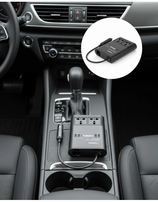 ® Araç İçin 12V 24V Güç Dönüştürücü 220V Priz ve USB Portlu