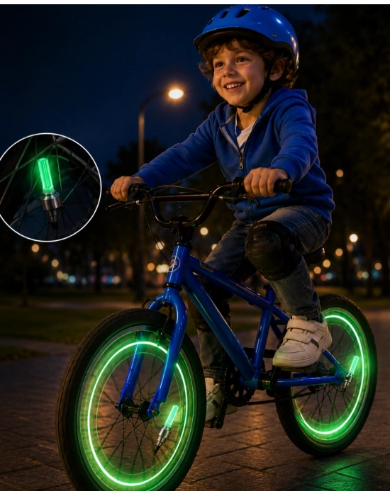 Araç Sibop LED Işığı 2li Set Bisiklet Motosiklet Jant Lambası