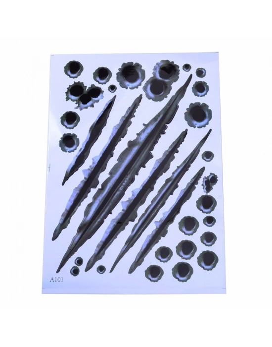 Araç Sticker Mermi Ve Oto Sticker Yara Şeklinde 3d