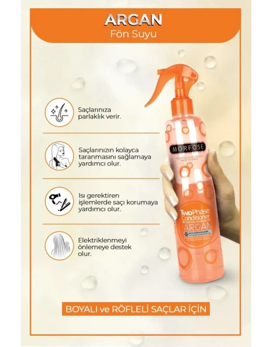 Argan Çift Fazlı Kondisyoner Fön Suyu 400 ML  - mrfs