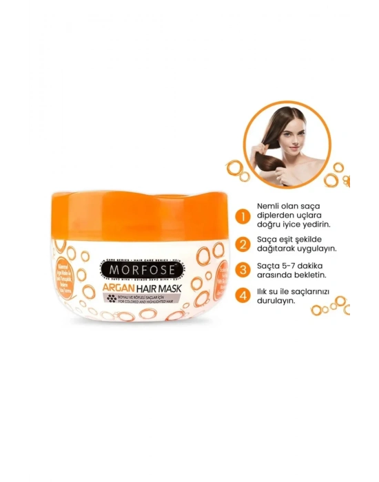 Argan Saç Maskesi 500 ML - Boyalı ve Röfleli Saçlar - mrfs