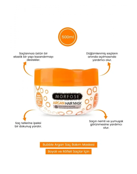 Argan Saç Maskesi 500 ML - Boyalı ve Röfleli Saçlar - mrfs