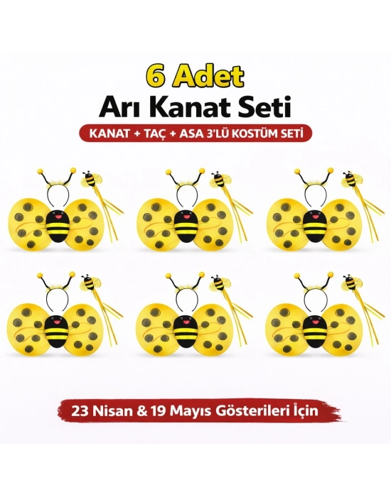 Arı Kostüm Seti – Kanat Taç Asa