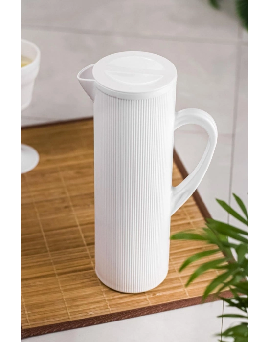 Arkilik Barok 1,5 Lt Beyaz Sürahi (Buzdolabı Kapak Rafına Sığar)