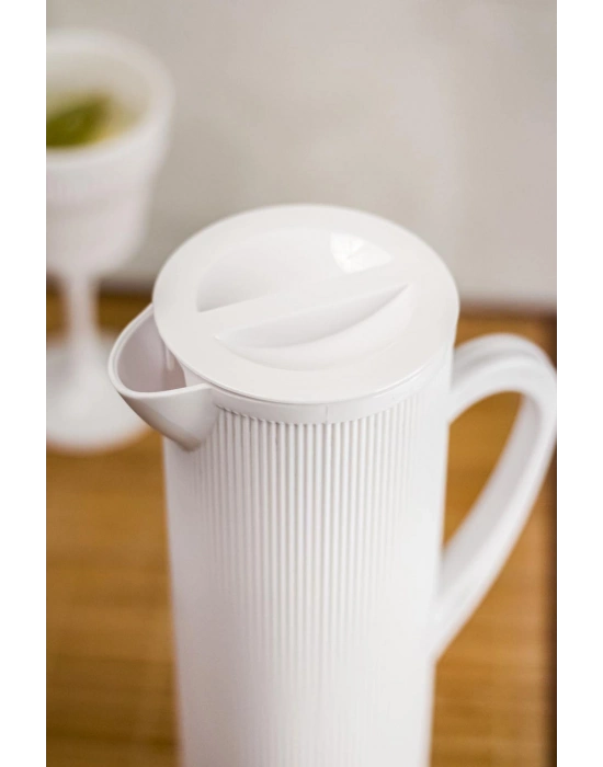 Arkilik Barok 1,5 Lt Beyaz Sürahi (Buzdolabı Kapak Rafına Sığar)