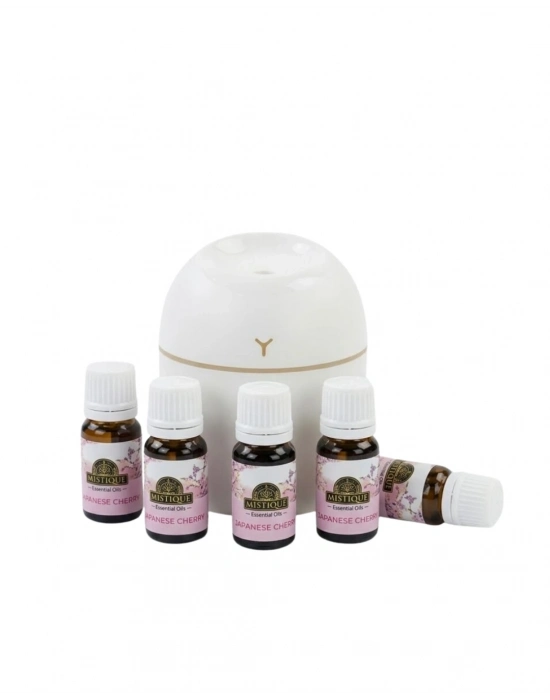 Aromaterapi Hava Nemlendirici USB Çalışan Sessiz LED Işıklı Cihaz 5 Esans Hediyeli