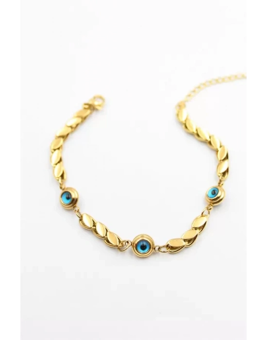 Arpa Zincirli Nazar Bileklik - Altın