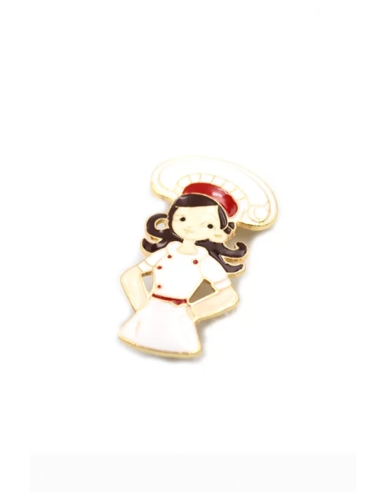 Aşçı Broş - Beyaz