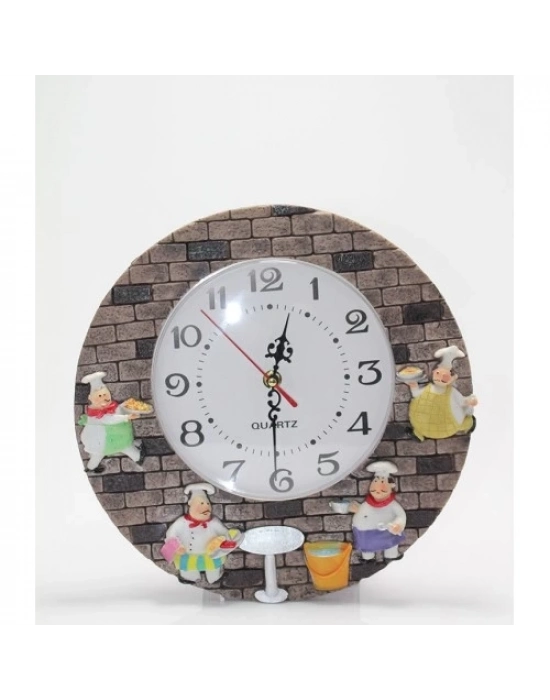 Aşçı Tasarımlı Polyester Duvar Saati Model 2