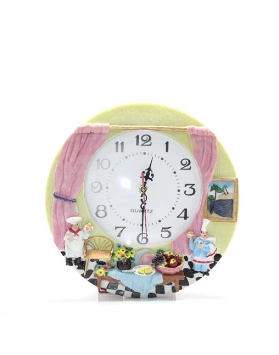 Aşçı Tasarımlı Polyester Duvar Saati Model 3