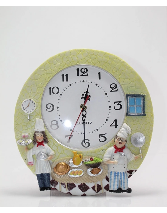 Aşçı Tasarımlı Polyester Duvar Saati Model 5