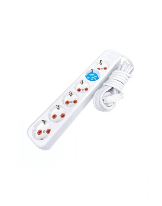 Asel 6Lı Topraklı Grup Priz 5mt