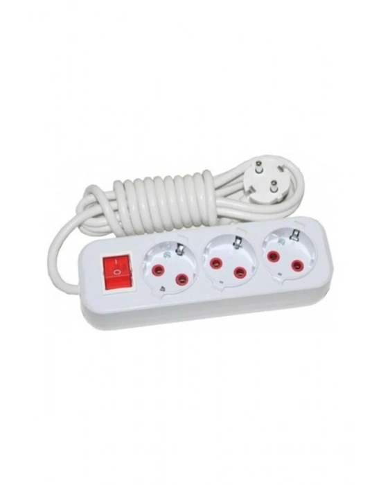 Asel Priz 3 Lü 5 MT Anahtarlı