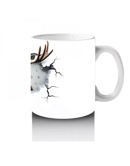 Asil Geyik Figürüyle Doğal Tasarım - Baskılı Kahve Kupası