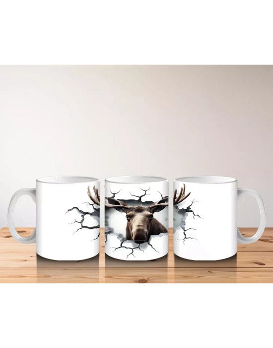 Asil Geyik Figürüyle Doğal Tasarım - Baskılı Kahve Kupası