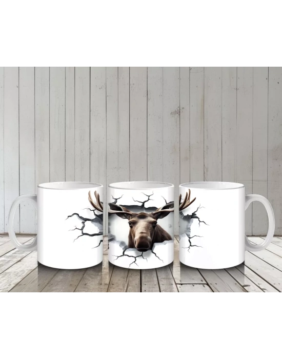 Asil Geyik Figürüyle Doğal Tasarım - Baskılı Kahve Kupası