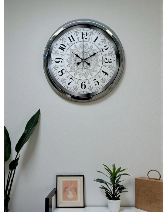® Asil Motif Krom 40 Cm Metal Duvar Saati