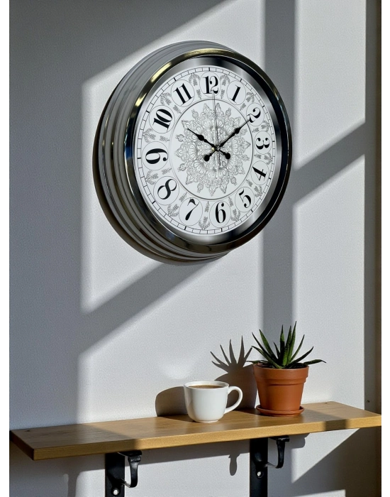 ® Asil Motif Krom 40 Cm Metal Duvar Saati