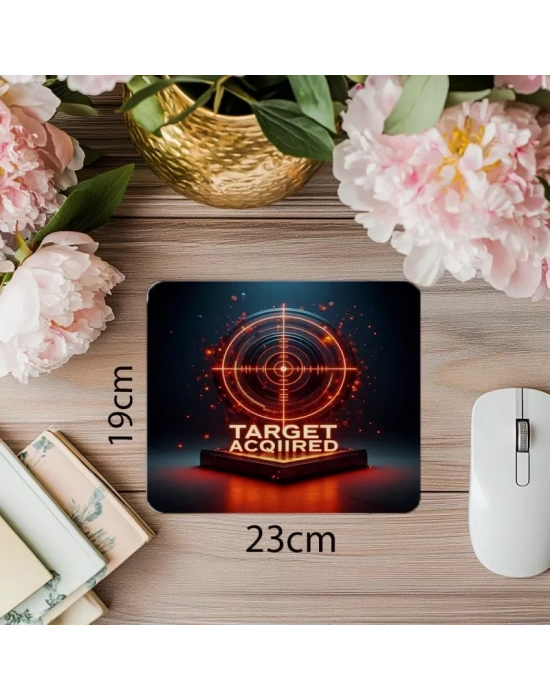 Askeri Stil ve Crosshair Tasarımı Mouse Pad - 19x23 cm 2 mm Dikdörtgen İthal Baskılı Mouse Pad