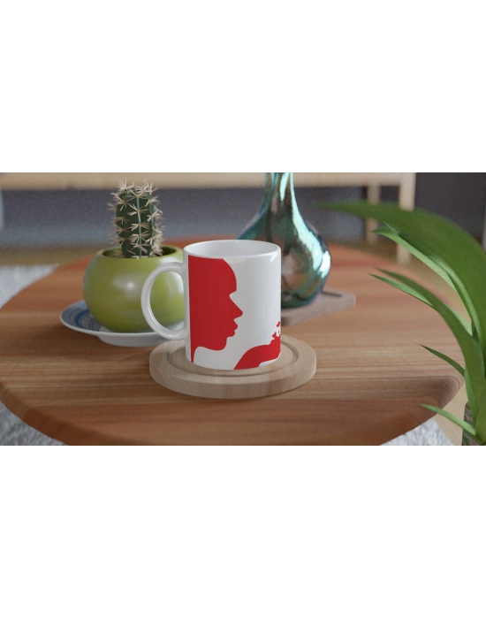 Aşkı Fısıldayan Kadın Silüeti Kupa