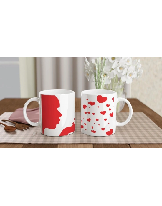 Aşkı Fısıldayan Kadın Silüeti Kupa