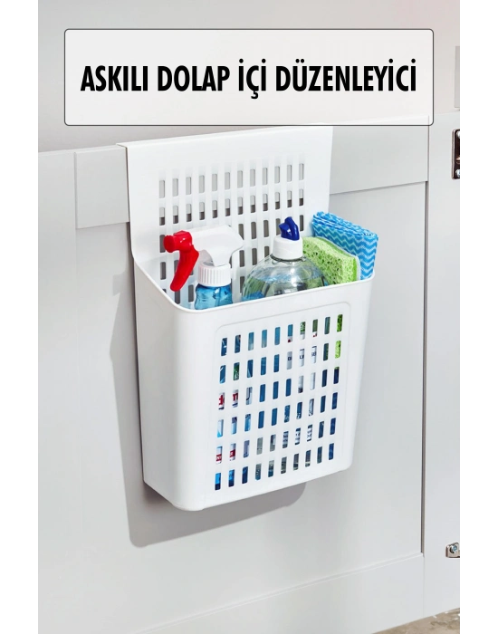 Askılı Dolap Içi Düzenleyici & Sepet Raf Organizeri & Çok Amaçlı Düzenleyici & Deterjanlık Şampuanlık