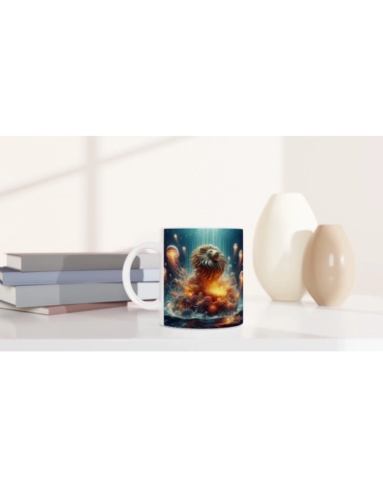 Aslan Burcu Baskılı Kahve Kupası - Astral Denizaltı Dünyası Vs1