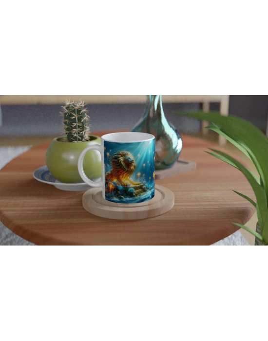 Aslan Burcu Baskılı Kahve Kupası - Astral Denizaltı Dünyası Vs4