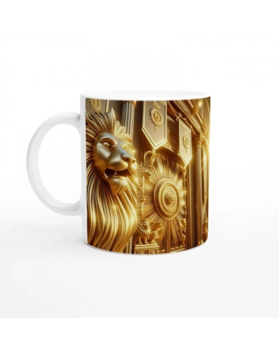 Aslan Burcu Baskılı Kahve Kupası - Burçlar Krallığı Şatosu Vs1