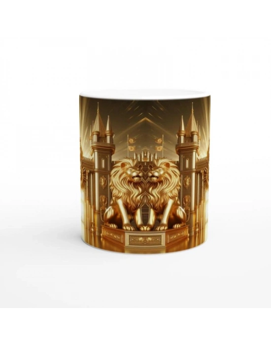 Aslan Burcu Baskılı Kahve Kupası - Burçlar Krallığı Şatosu Vs2