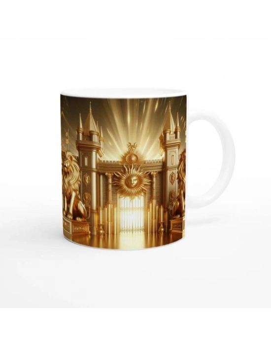 Aslan Burcu Baskılı Kahve Kupası - Burçlar Krallığı Şatosu Vs2