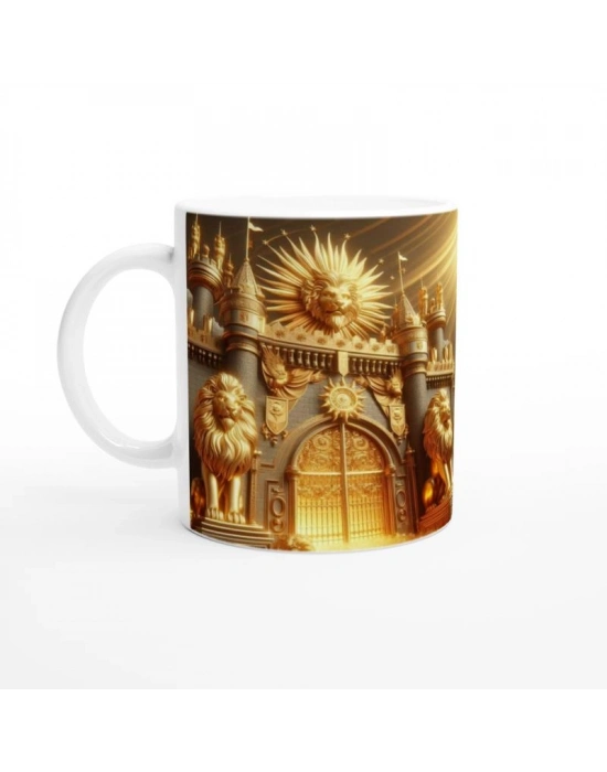 Aslan Burcu Baskılı Kahve Kupası - Burçlar Krallığı Şatosu Vs3