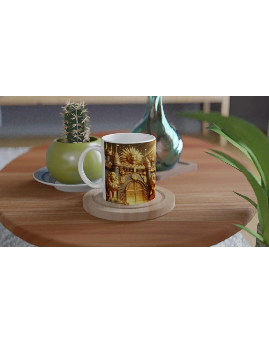 Aslan Burcu Baskılı Kahve Kupası - Burçlar Krallığı Şatosu Vs3