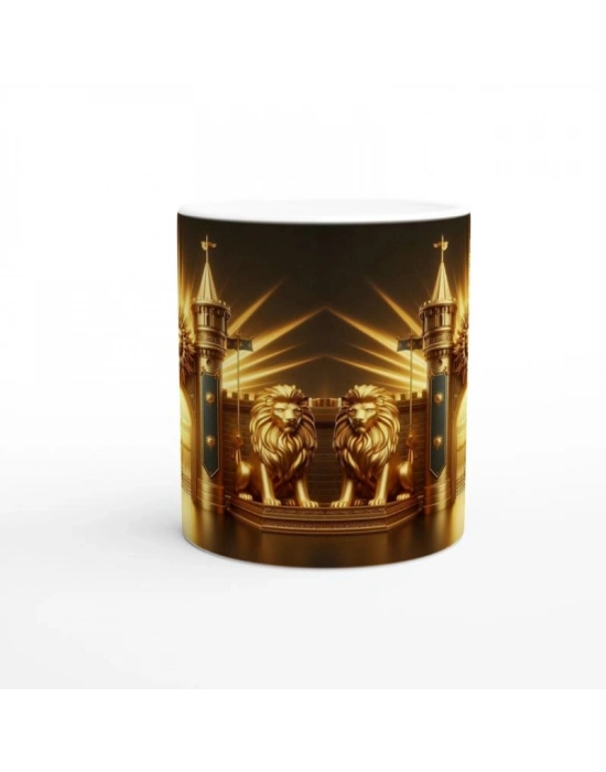 Aslan Burcu Baskılı Kahve Kupası - Burçlar Krallığı Şatosu Vs4