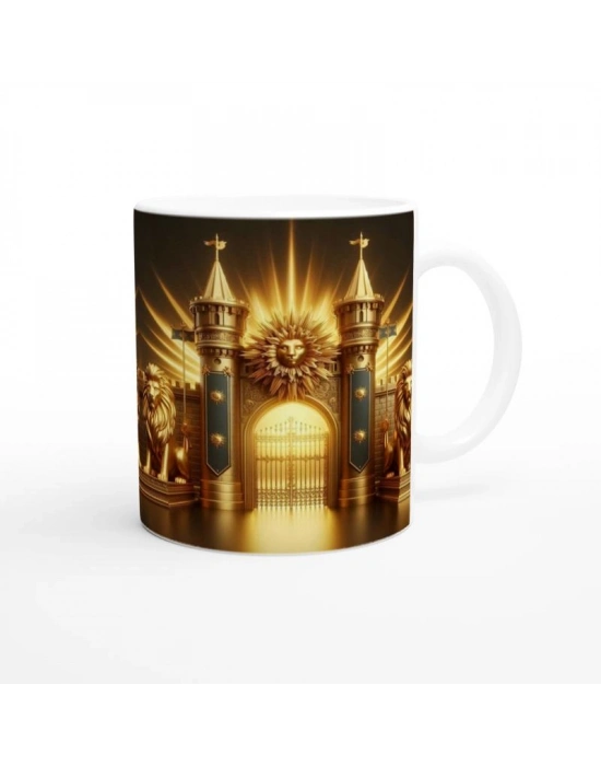 Aslan Burcu Baskılı Kahve Kupası - Burçlar Krallığı Şatosu Vs4