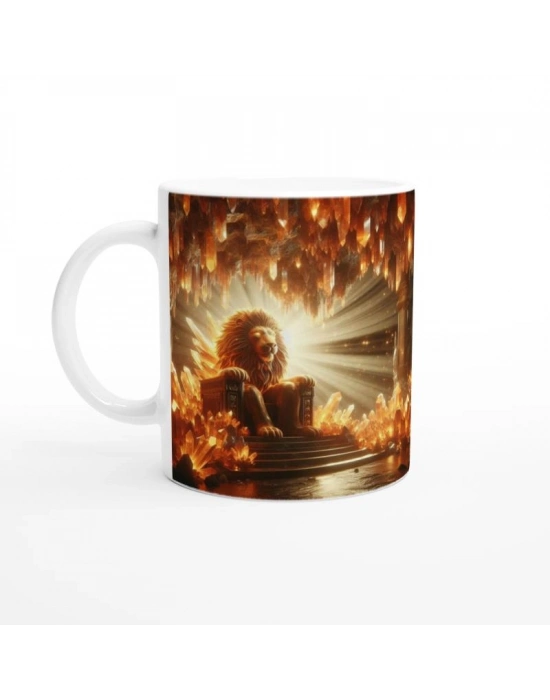 Aslan Burcu Baskılı Kahve Kupası - Büyülü Kristal Mağarası Temalı Vs1