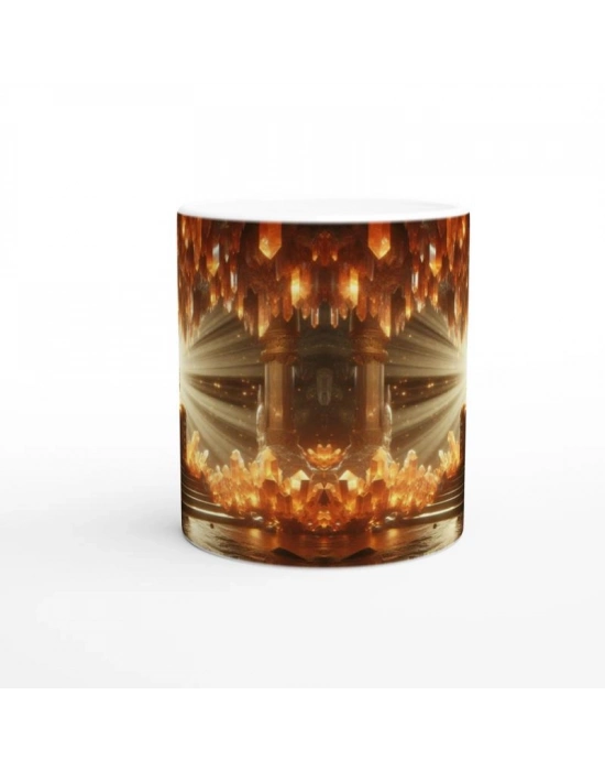 Aslan Burcu Baskılı Kahve Kupası - Büyülü Kristal Mağarası Temalı Vs1