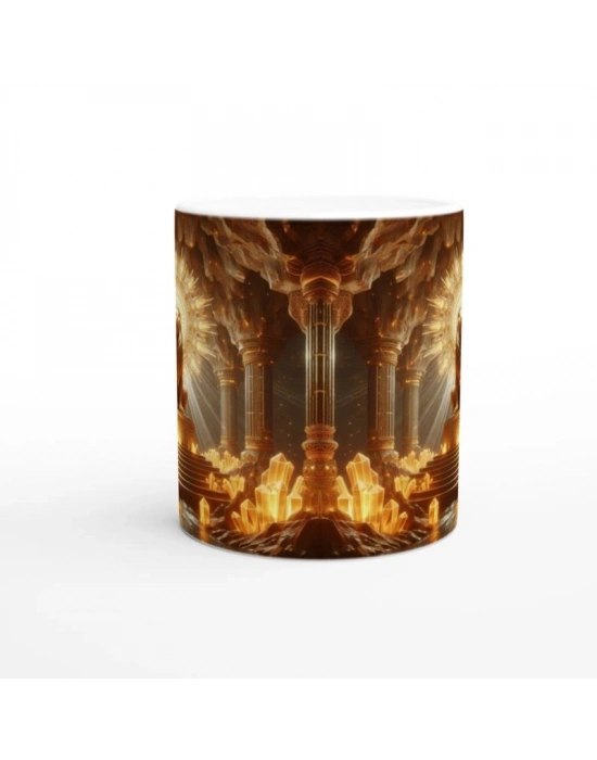 Aslan Burcu Baskılı Kahve Kupası - Büyülü Kristal Mağarası Temalı Vs4