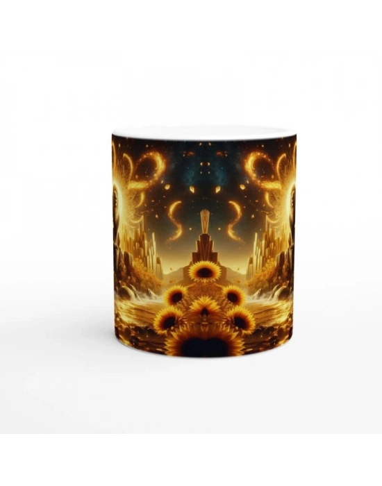 Aslan Burcu Baskılı Kahve Kupası - Elementsel Doğa Krallığı Temalı Vs2