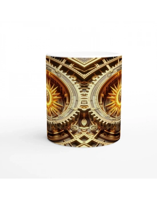 Aslan Burcu Baskılı Kahve Kupası - Zamanın Çarkları Astroloji Mekanizması Vs4